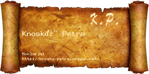 Knoskó Petra névjegykártya